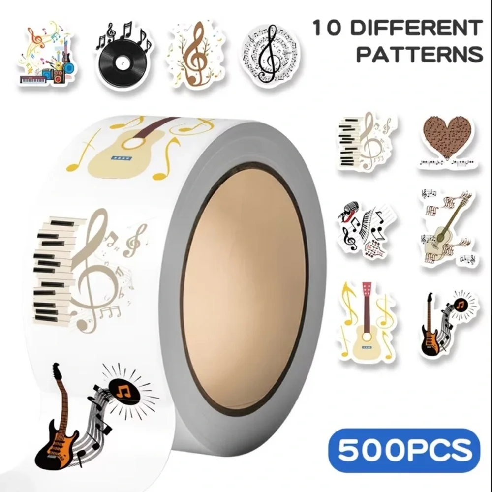 Musical Theme Decorative Stickers with 10 Assorted Patterns, NEW - Picture 8 of 8